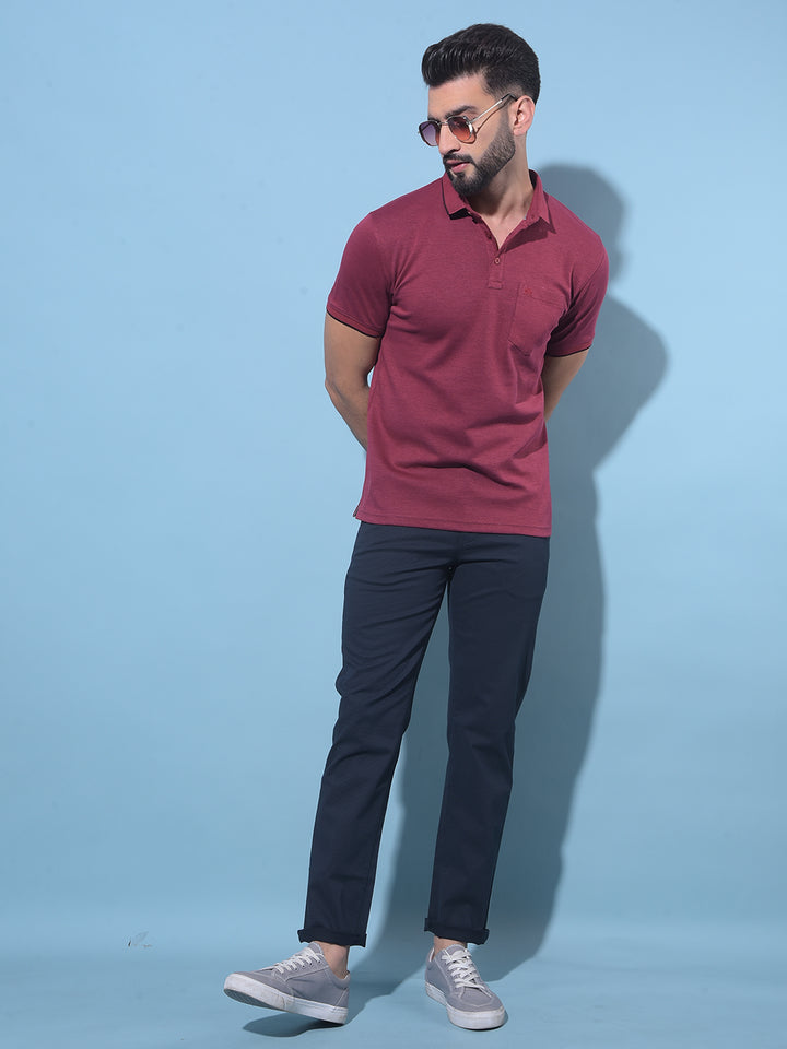 Wine Polo T-Shirt-Men T-Shirts-Crimsoune Club