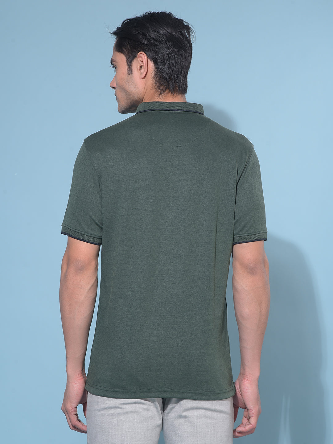 Green Cotton T-Shirt-Men T-Shirts-Crimsoune Club