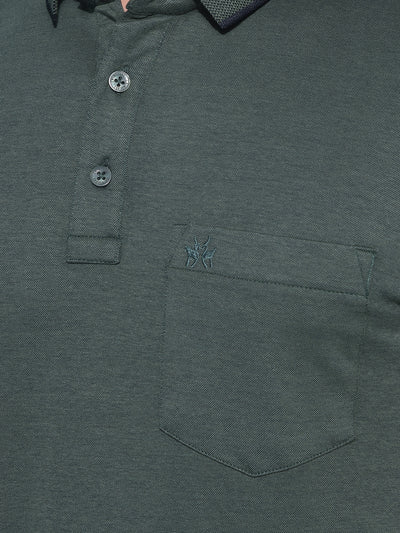 Green Cotton T-Shirt-Men T-Shirts-Crimsoune Club