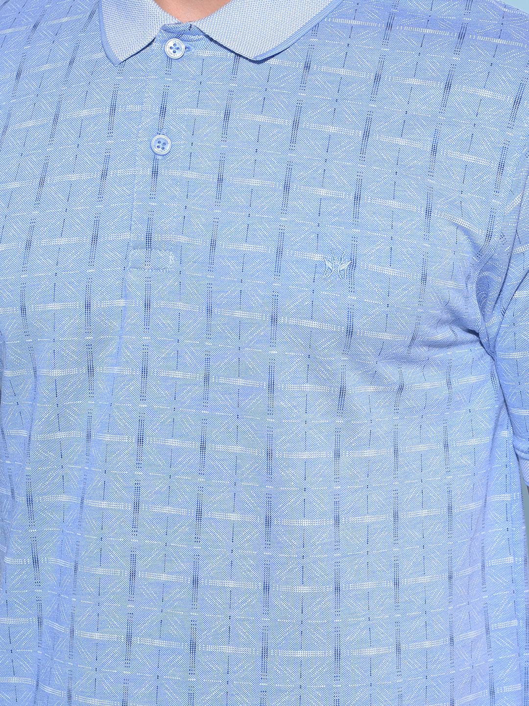 Blue Printed T-Shirt-Men T-Shirts-Crimsoune Club