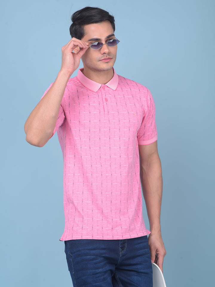 Pink Printed T-Shirt-Men T-Shirts-Crimsoune Club