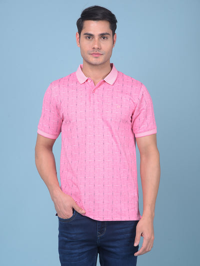 Pink Printed T-Shirt-Men T-Shirts-Crimsoune Club