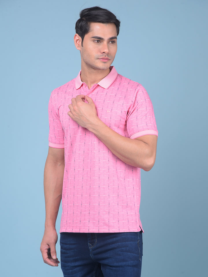 Pink Printed T-Shirt-Men T-Shirts-Crimsoune Club