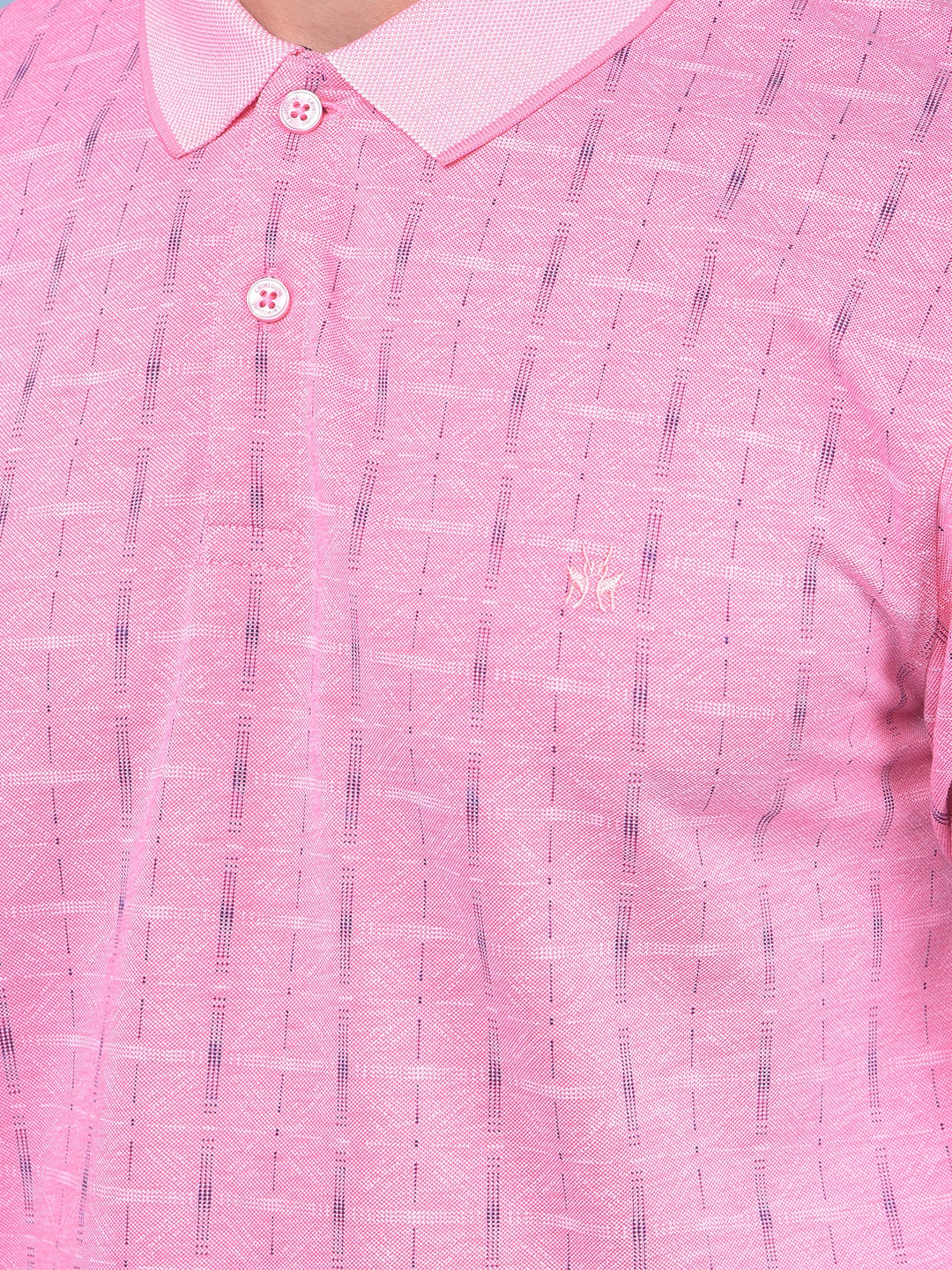 Pink Printed T-Shirt-Men T-Shirts-Crimsoune Club