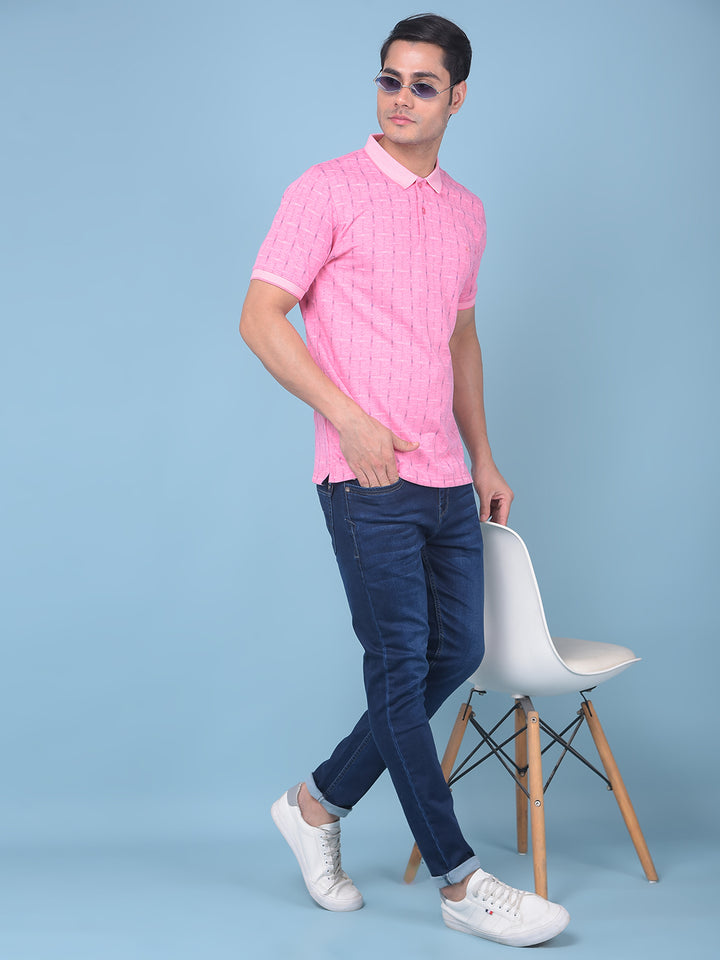 Pink Printed T-Shirt-Men T-Shirts-Crimsoune Club