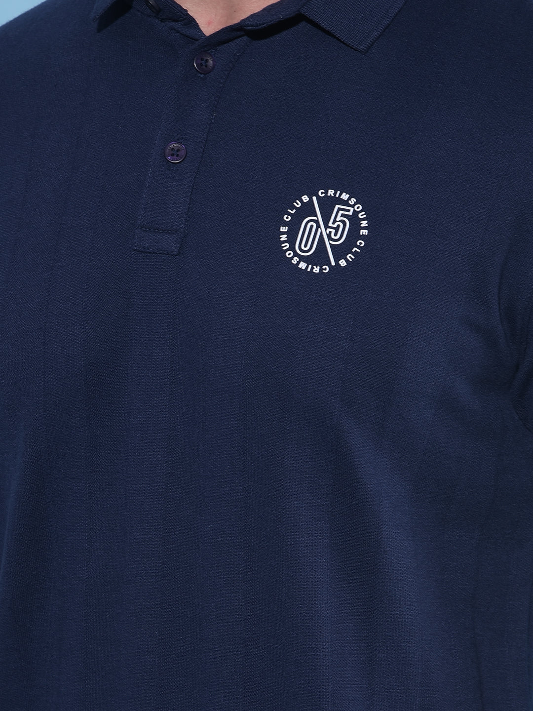 Navy Blue Vertical Striped Polo T-Shirt-Men T-Shirts-Crimsoune Club