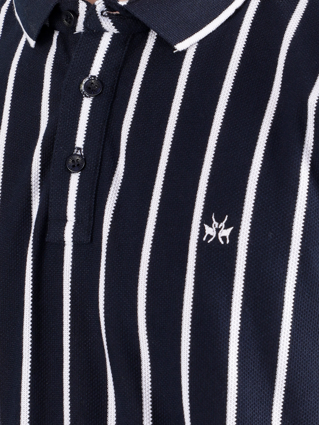 Navy Blue Vertical Striped T-Shirt-Men T-Shirts-Crimsoune Club