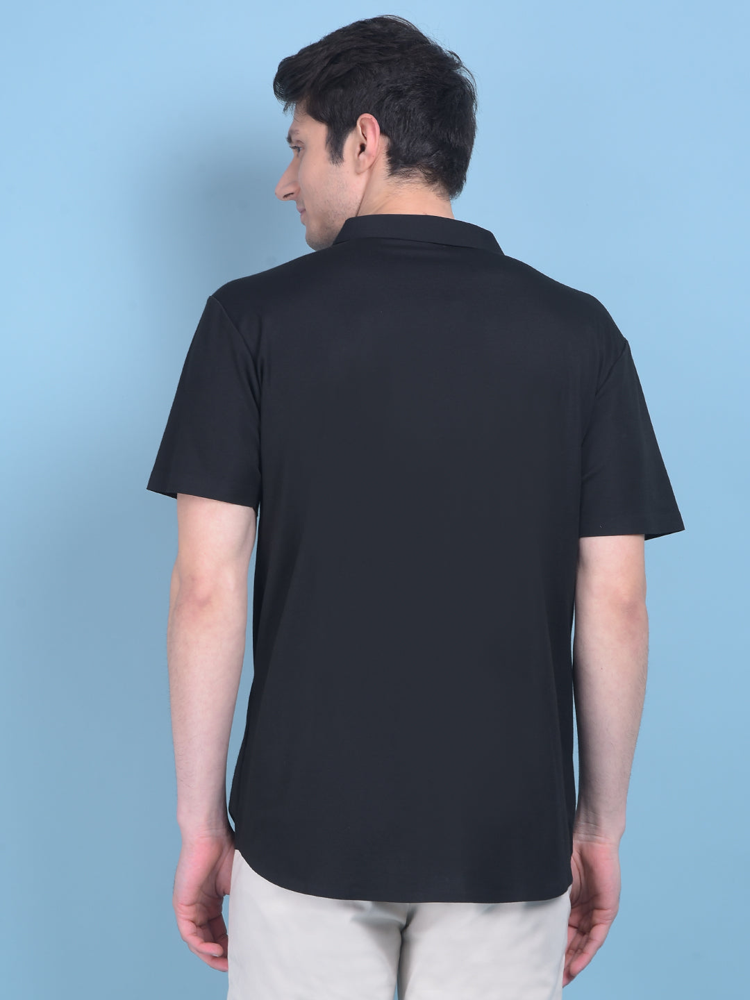 Stretchable Black Shirt-Men Shirts-Crimsoune Club