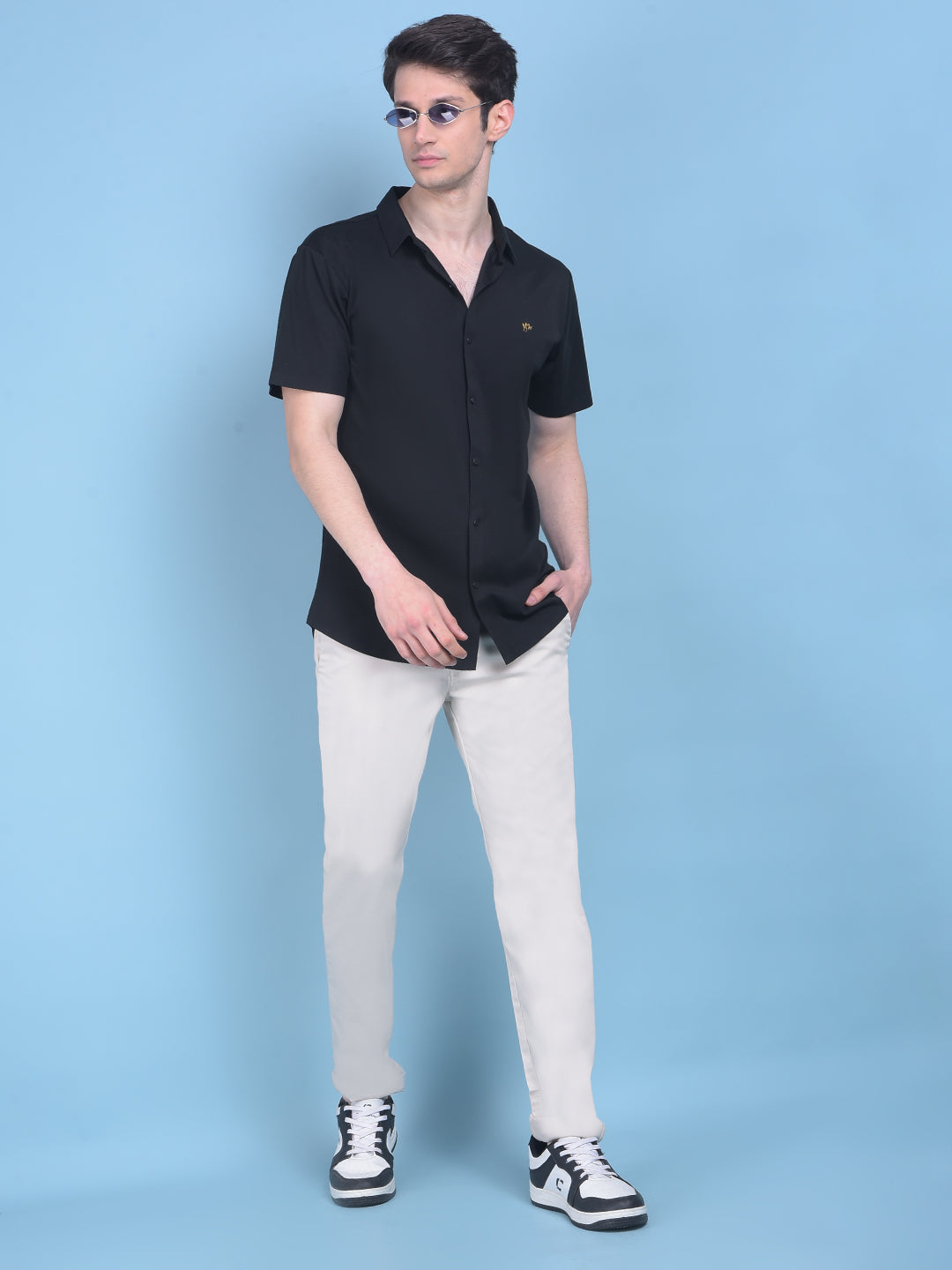 Stretchable Black Shirt-Men Shirts-Crimsoune Club