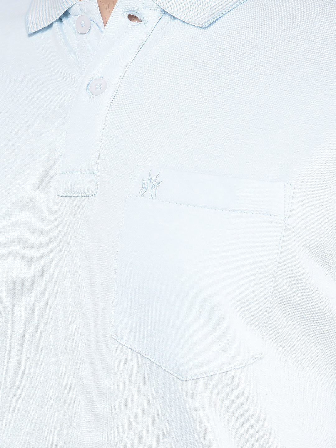 Blue Polo Neck T-Shirt-Men T-Shirts-Crimsoune Club