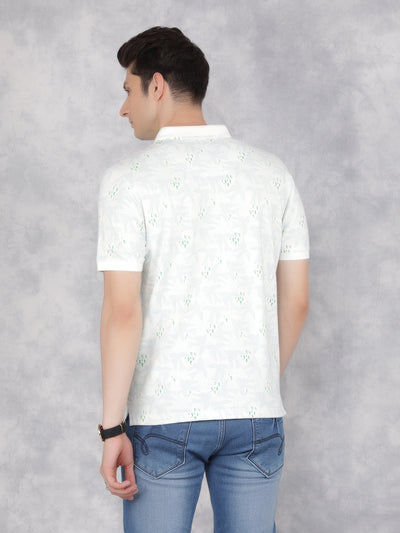 Green Printed Polo T-Shirt-Men T-Shirts-Crimsoune Club