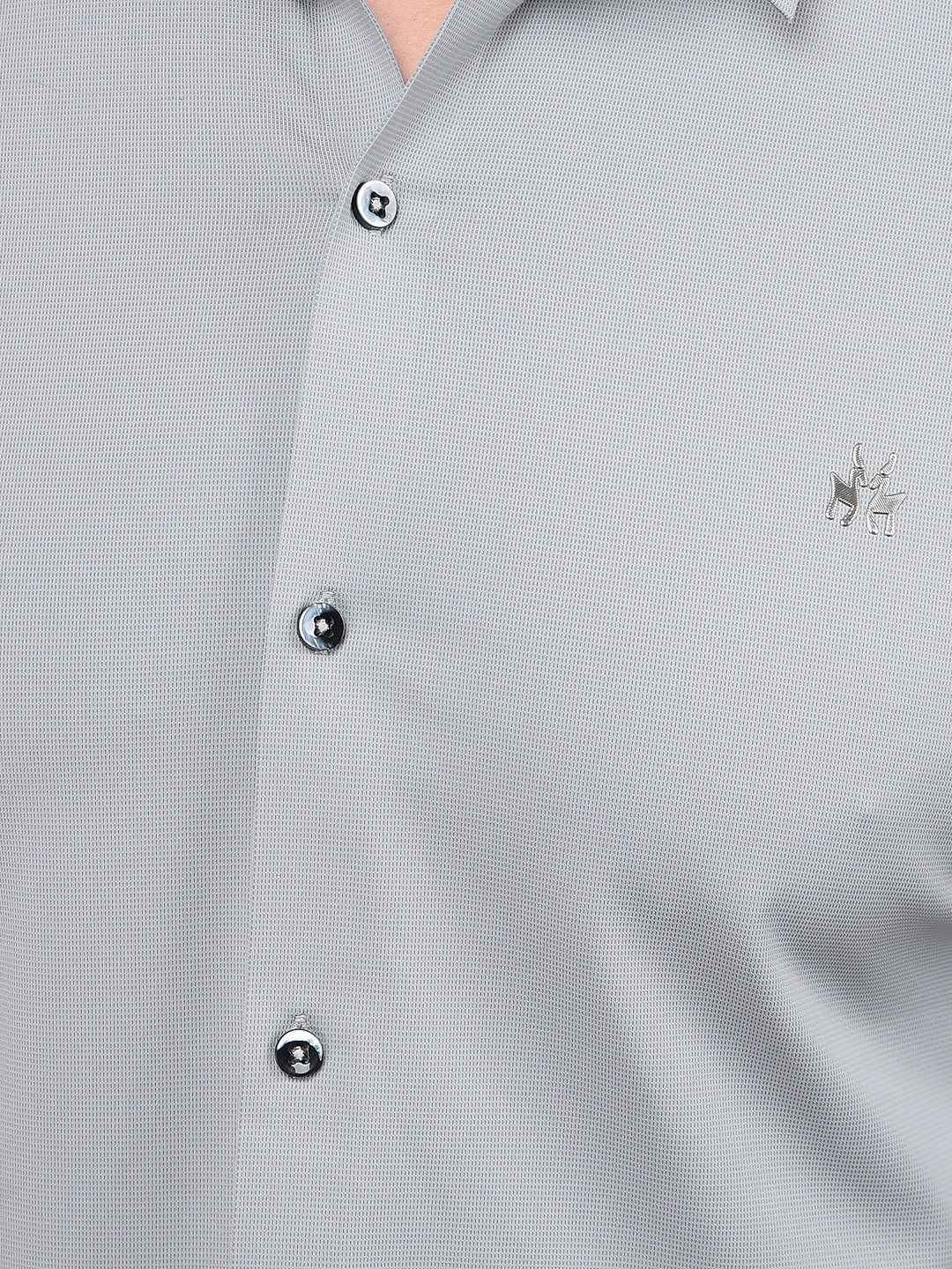 Grey Knitted Shirt-Men Shirts-Crimsoune Club