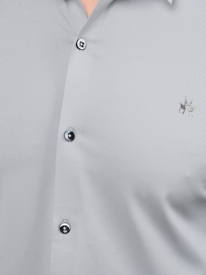 Grey Knitted Shirt-Men Shirts-Crimsoune Club