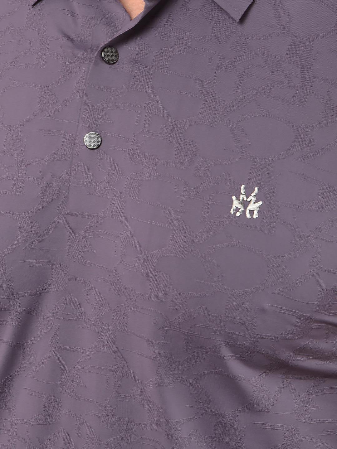 Purple Printed Polo Neck T-Shirt-Men T-Shirts-Crimsoune Club