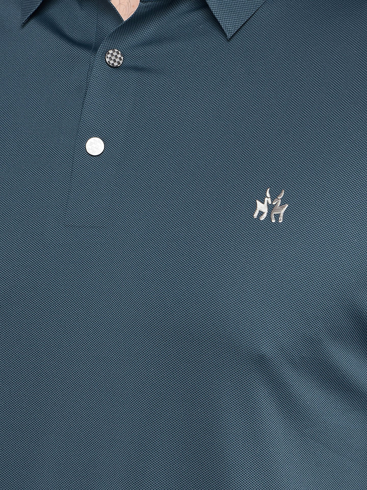 Green Polo Neck T-Shirt-Men T-Shirts-Crimsoune Club