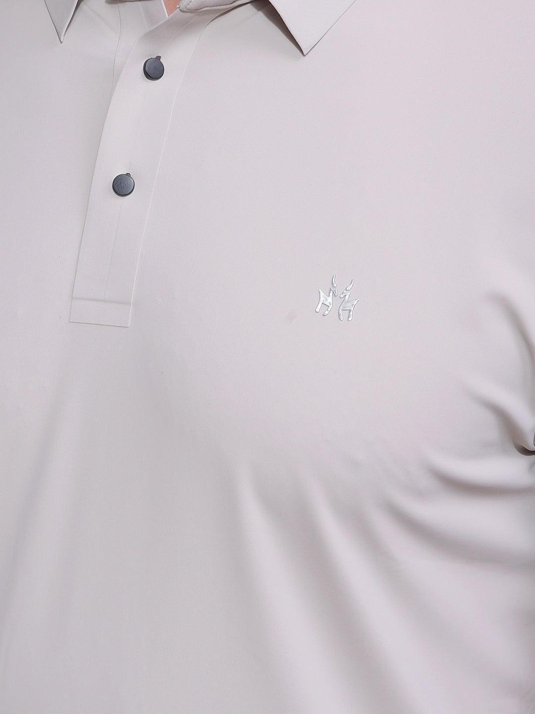 Khaki Polo Neck T-Shirt-Men T-Shirts-Crimsoune Club