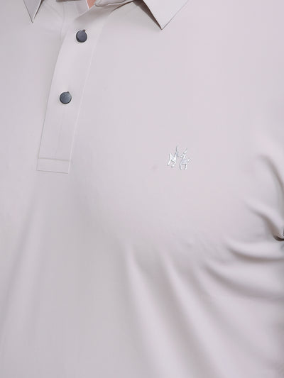 Khaki Polo Neck T-Shirt-Men T-Shirts-Crimsoune Club