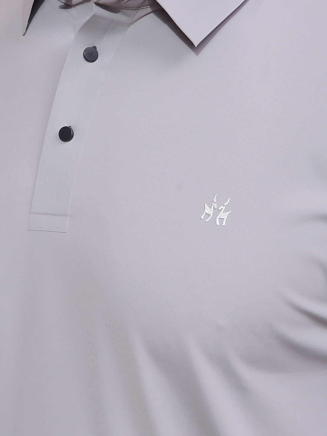 Grey Polo Neck T-Shirt-Men T-Shirts-Crimsoune Club