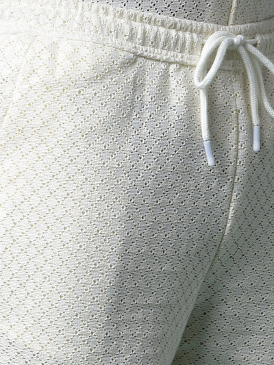 Cream Jacquard Shorts-Men Shorts-Crimsoune Club