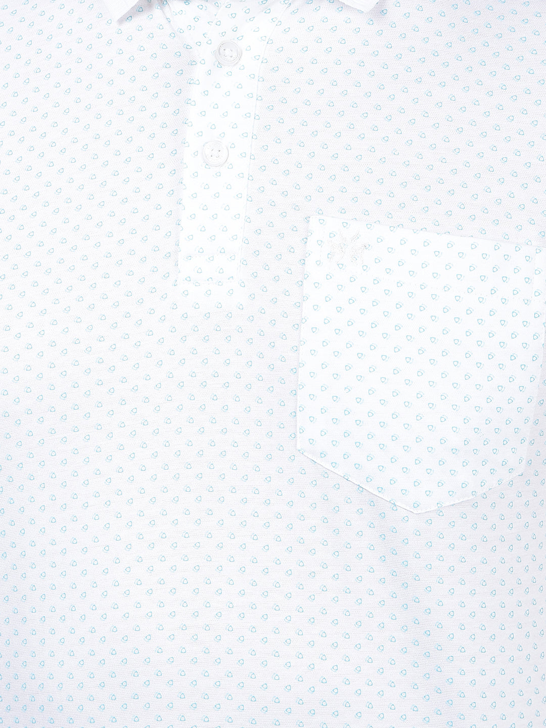 Blue Printed 100% Cotton Polo Neck T-Shirt-Men T-Shirts-Crimsoune Club