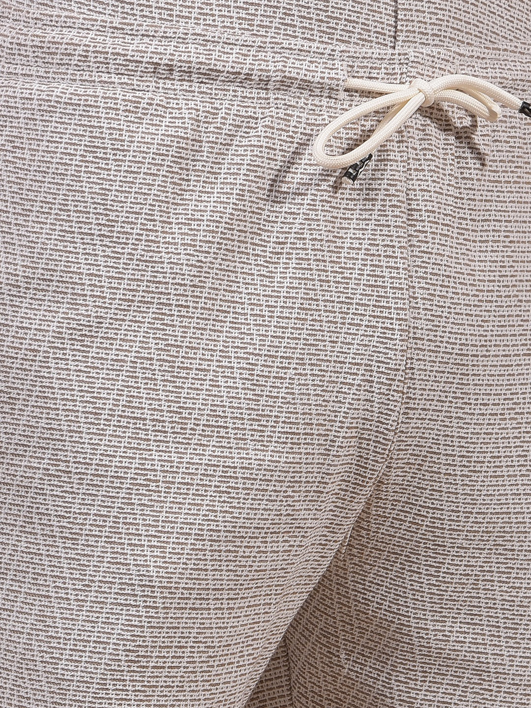 Beige Jacquard Knitted Shorts-Men Shorts-Crimsoune Club