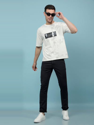 White Typographic Print T-Shirt-Men T-Shirts-Crimsoune Club