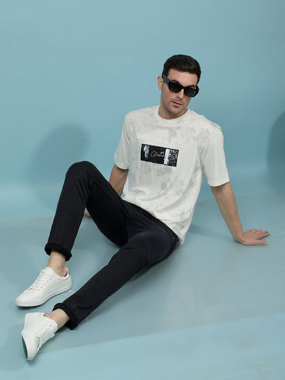 White Typographic Print T-Shirt-Men T-Shirts-Crimsoune Club