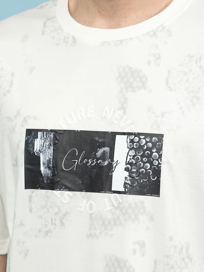 White Typographic Print T-Shirt-Men T-Shirts-Crimsoune Club
