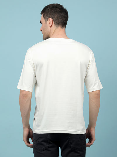 White Typographic Print T-Shirt-Men T-Shirts-Crimsoune Club