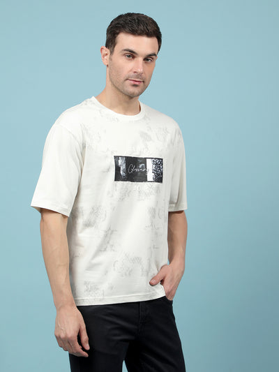 White Typographic Print T-Shirt-Men T-Shirts-Crimsoune Club