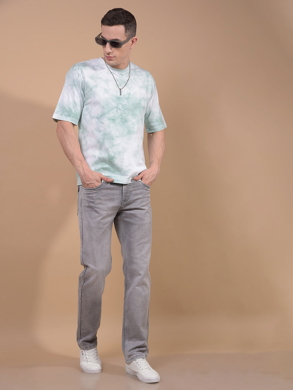 Green Printed 100% Cotton T-Shirt-Men T-Shirts-Crimsoune Club