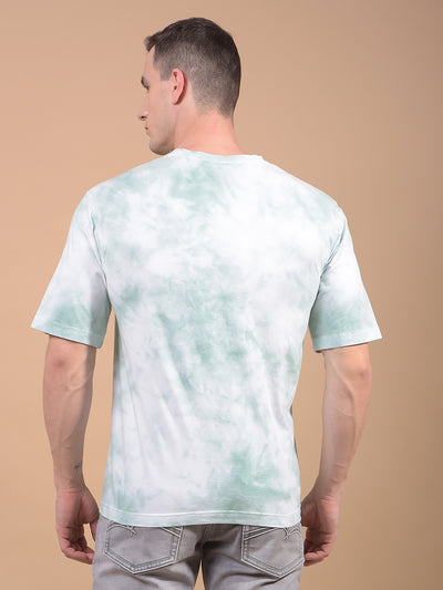 Green Printed 100% Cotton T-Shirt-Men T-Shirts-Crimsoune Club