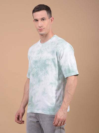 Green Printed 100% Cotton T-Shirt-Men T-Shirts-Crimsoune Club