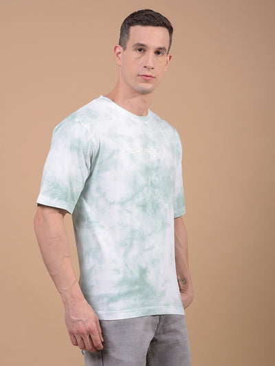 Green Printed 100% Cotton T-Shirt-Men T-Shirts-Crimsoune Club