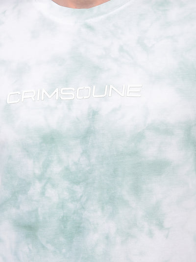 Green Printed 100% Cotton T-Shirt-Men T-Shirts-Crimsoune Club