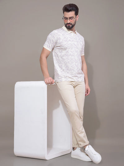 Purple Printed Polo Neck T-Shirt-Men T-Shirts-Crimsoune Club