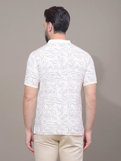 Purple Printed Polo Neck T-Shirt-Men T-Shirts-Crimsoune Club