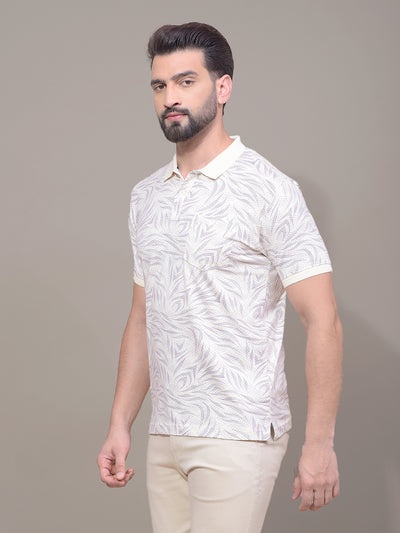 Purple Printed Polo Neck T-Shirt-Men T-Shirts-Crimsoune Club