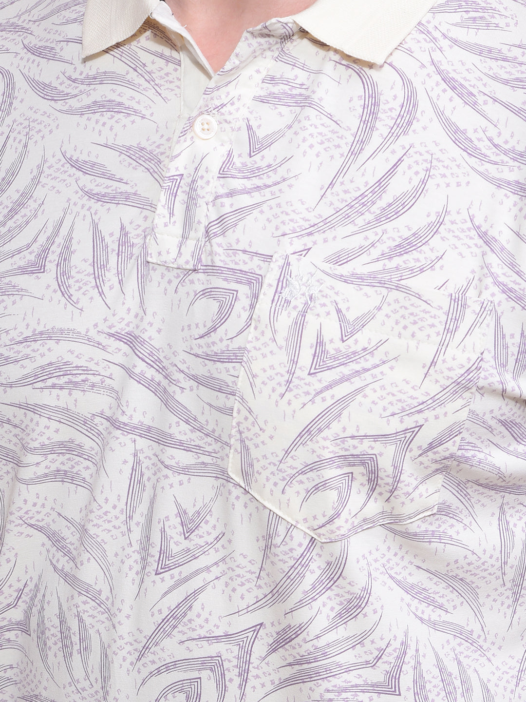 Purple Printed Polo Neck T-Shirt-Men T-Shirts-Crimsoune Club