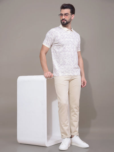 Purple Printed Polo Neck T-Shirt-Men T-Shirts-Crimsoune Club
