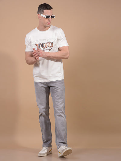 White Graphic Print T-Shirt-Men T-Shirts-Crimsoune Club
