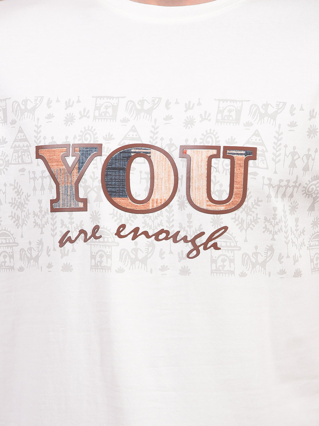 White Graphic Print T-Shirt-Men T-Shirts-Crimsoune Club