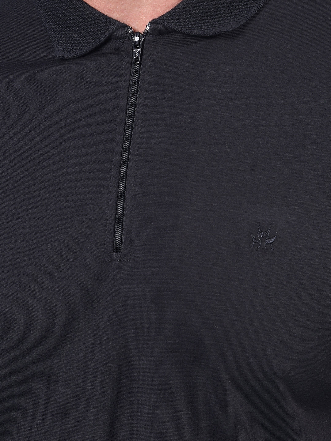 Black Polo Neck T-Shirt-Men T-Shirts-Crimsoune Club