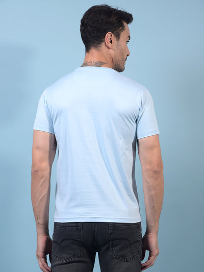 Men's Blue Graphic Print T-Shirt-Men T-Shirts-Crimsoune Club