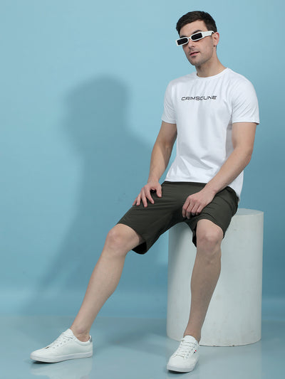 White Typographic Print T-Shirt-Men T-Shirts-Crimsoune Club