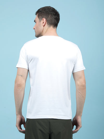 White Typographic Print T-Shirt-Men T-Shirts-Crimsoune Club