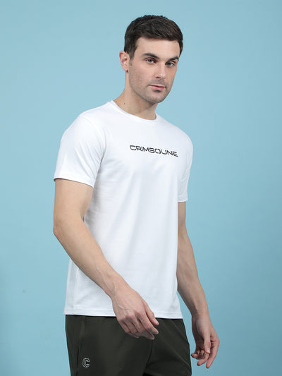 White Typographic Print T-Shirt-Men T-Shirts-Crimsoune Club