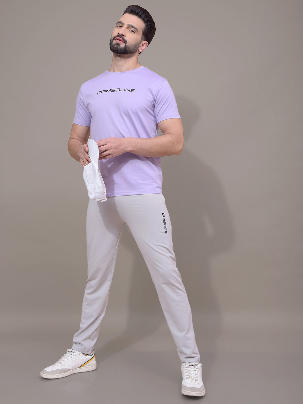 Purple Typographic Print T-Shirt-Men T-Shirts-Crimsoune Club