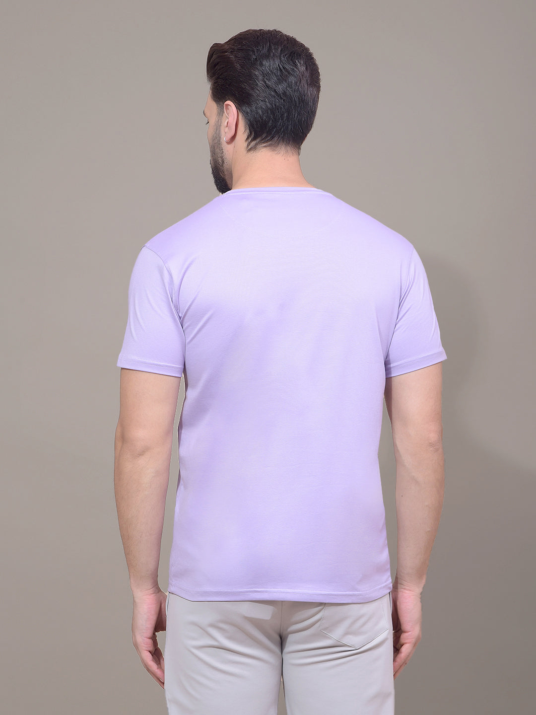 Purple Typographic Print T-Shirt-Men T-Shirts-Crimsoune Club