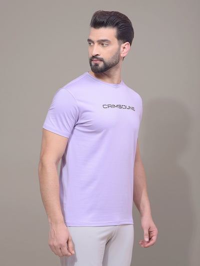 Purple Typographic Print T-Shirt-Men T-Shirts-Crimsoune Club